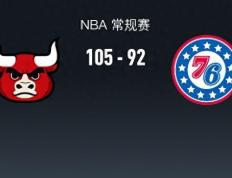 【168直播】168NBA：公牛105-92 76人，德罗赞24+6+4