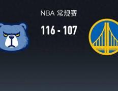 【168直播】勇四崩！168NBA：勇士107-116残阵灰熊，库里26分5失误