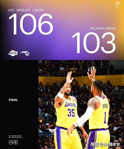 168直播-NBA常规赛：湖人106-103险胜魔术,詹姆斯19分,浓眉砍26+19