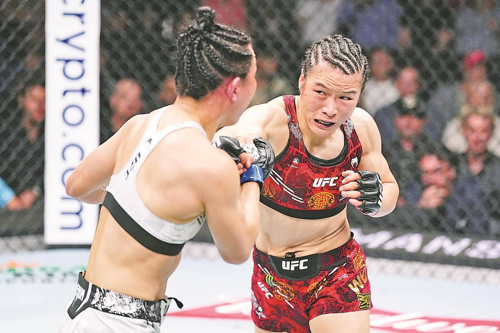 【168直播】UFC首次上演“中国德比”张伟丽卫冕女子草量级金腰带