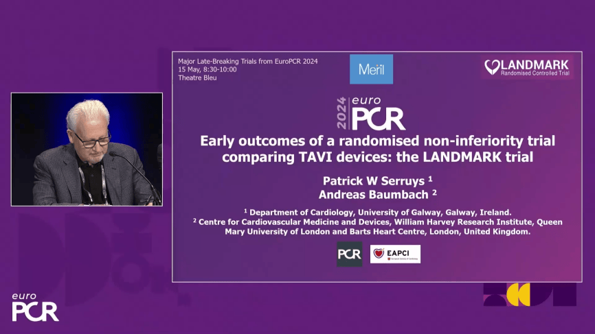 【168直播】EuroPCR 2024丨LANDMARK试验结果——Myval THV显示出非劣效性，且术后反流分数显著降低